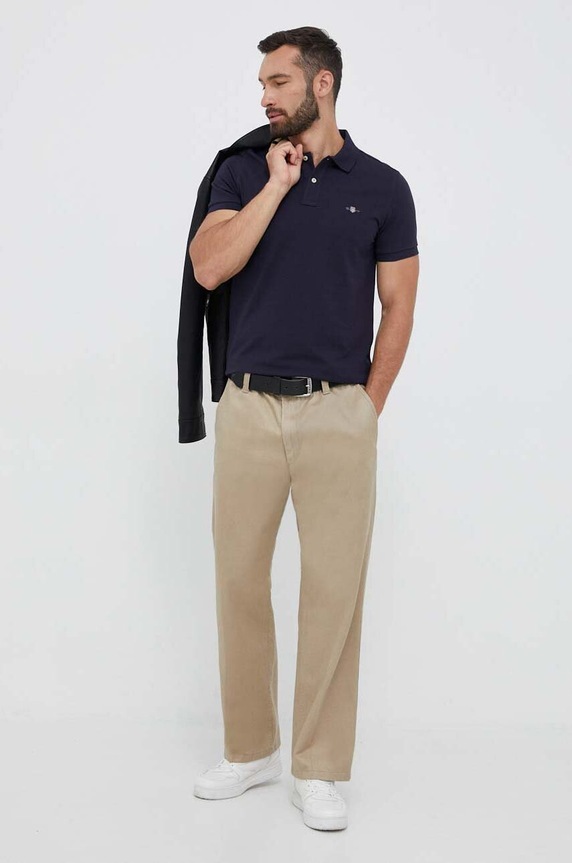 Gant polo bawełniane 2220 granatowy SS25