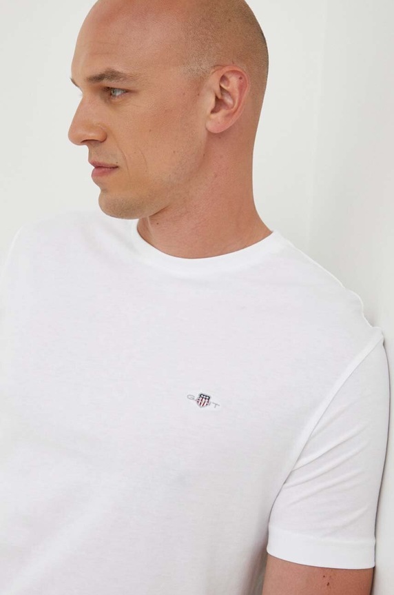 Gant T-shirt męski bawełniany bawełna biały 2003184