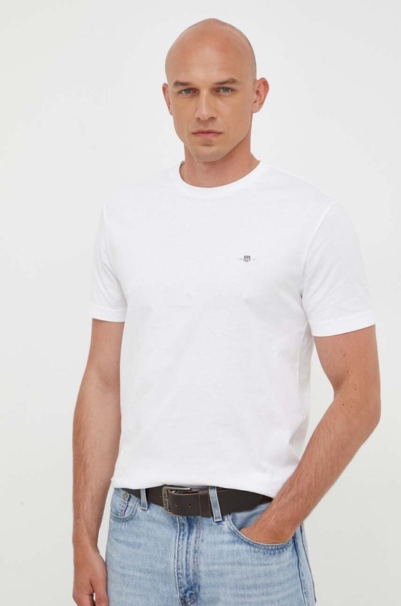 Gant T-shirt męski bawełniany biały 2003184