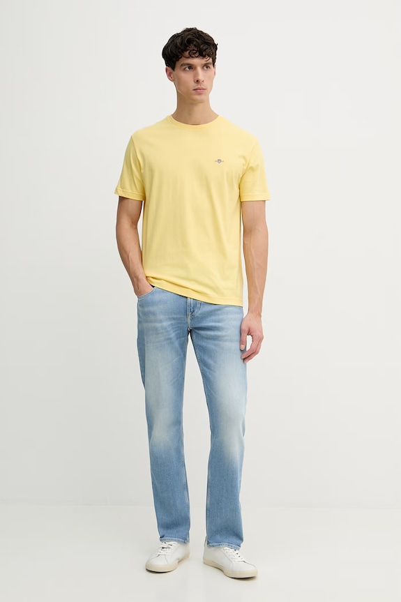 Gant T-shirt męski bawełniany 2003184 żółty SS26