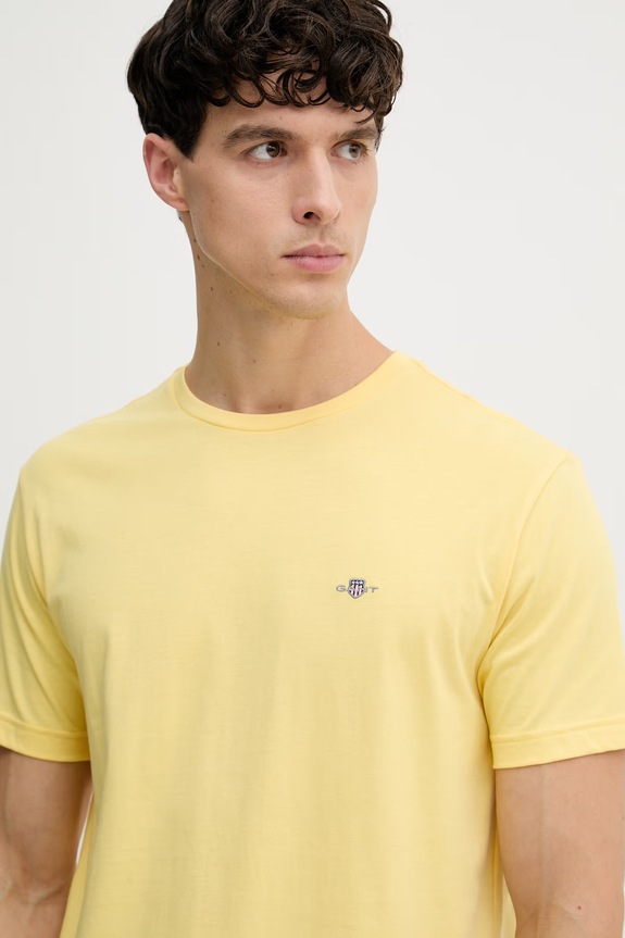 Gant T-shirt męski bawełniany żółty 2003184