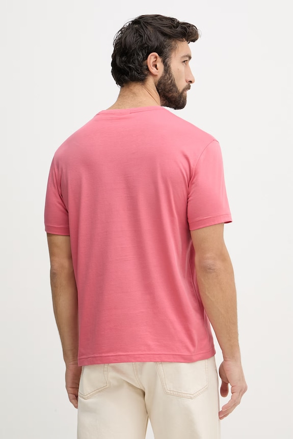 Odzież Gant T-shirt męski bawełniany 2003184 różowy