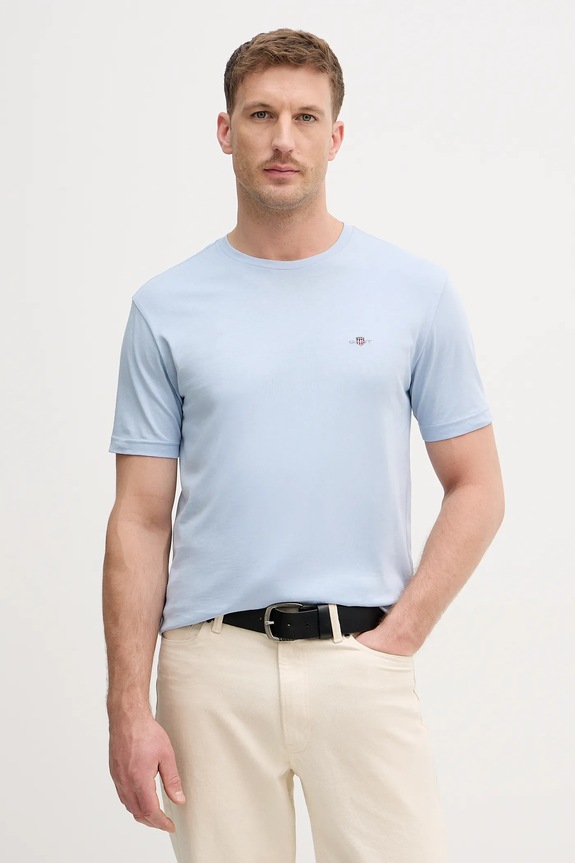 Gant T-shirt męski bawełniany bawełna niebieski 2003184