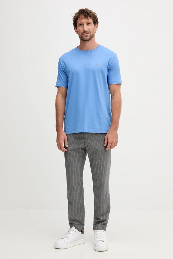 Gant T-shirt męski bawełniany 2003184 niebieski SS26
