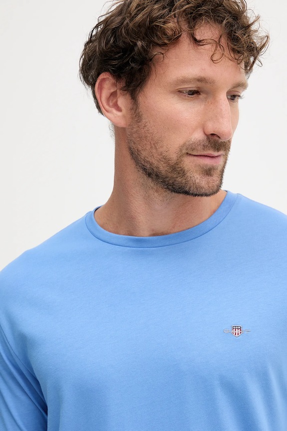 Gant T-shirt męski bawełniany niebieski 2003184