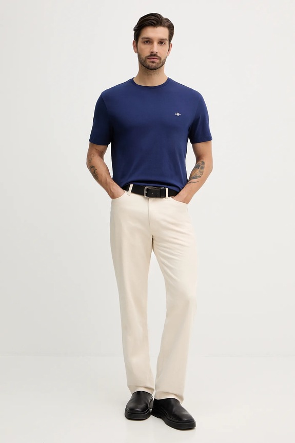 Gant T-shirt męski bawełniany 2003184 niebieski SS26