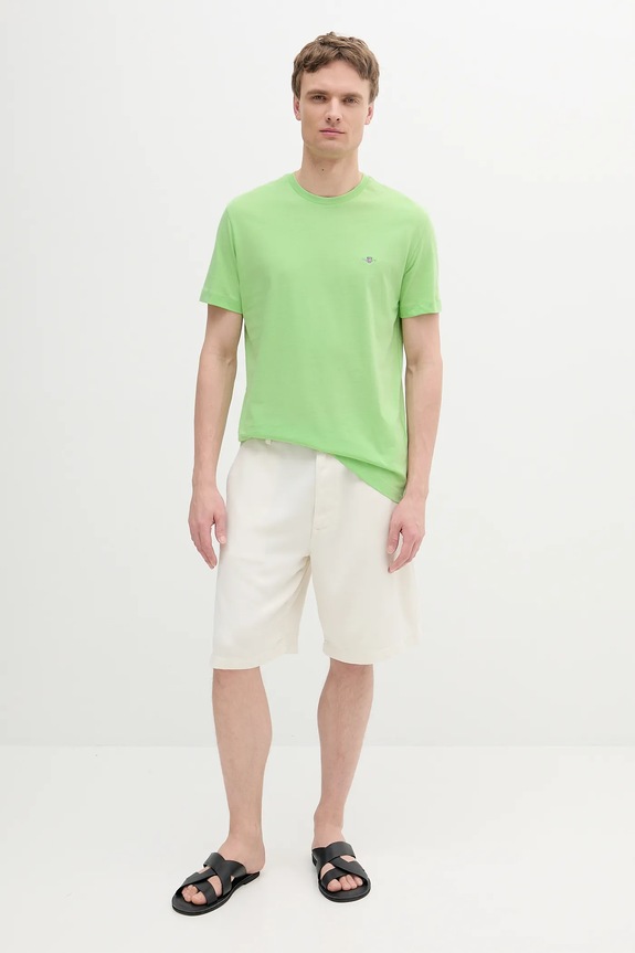 Gant T-shirt męski bawełniany 2003184 zielony SS26