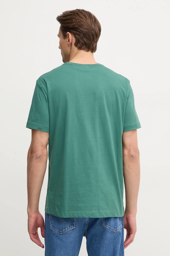 Odzież Gant T-shirt męski bawełniany 2003184 zielony