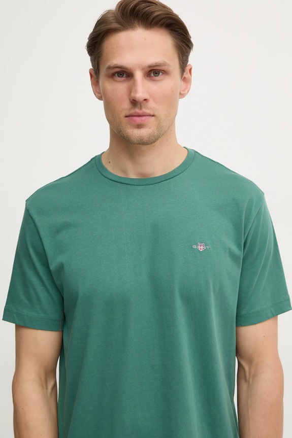 Gant T-shirt męski bawełniany zielony 2003184