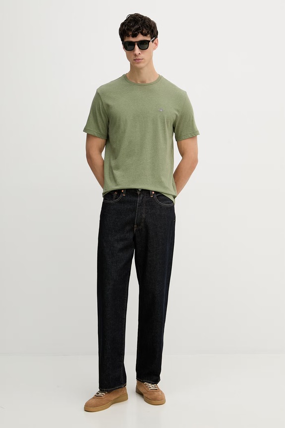Gant T-shirt męski bawełniany 2003184 zielony SS26