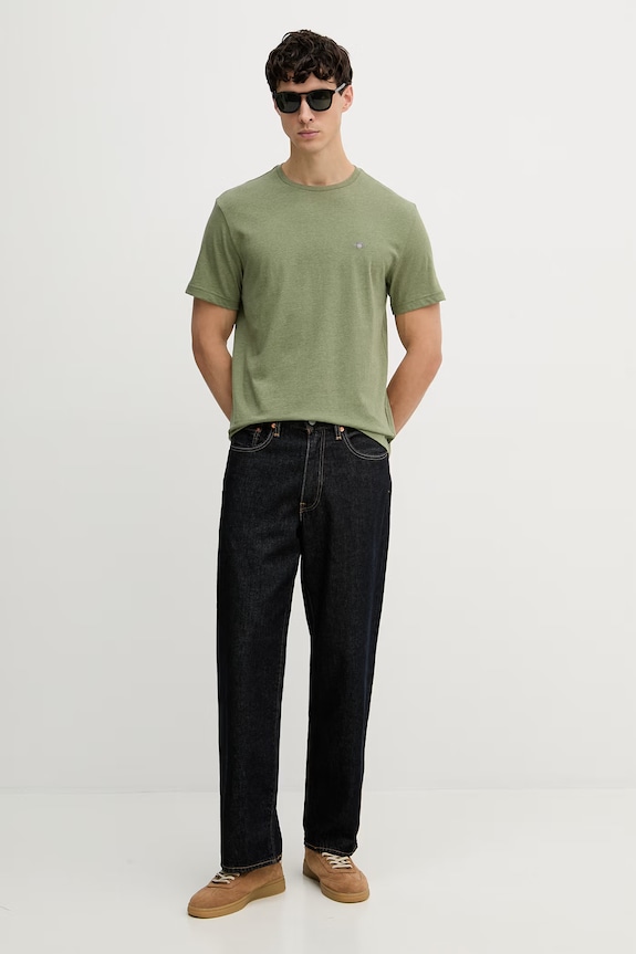Gant T-shirt męski bawełniany 2003184 zielony SS26