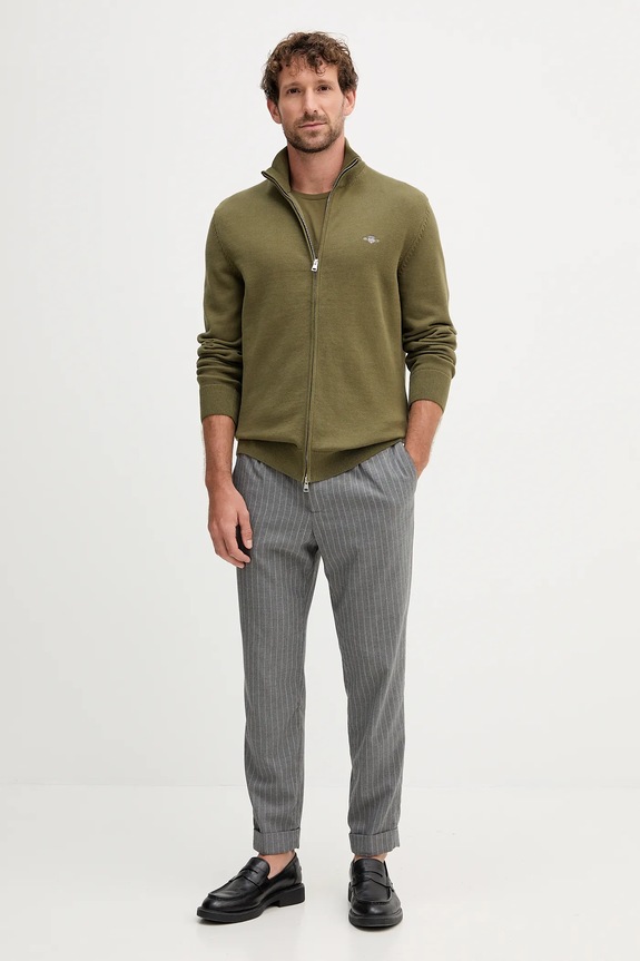 Gant T-shirt męski bawełniany 2003184 zielony SS26