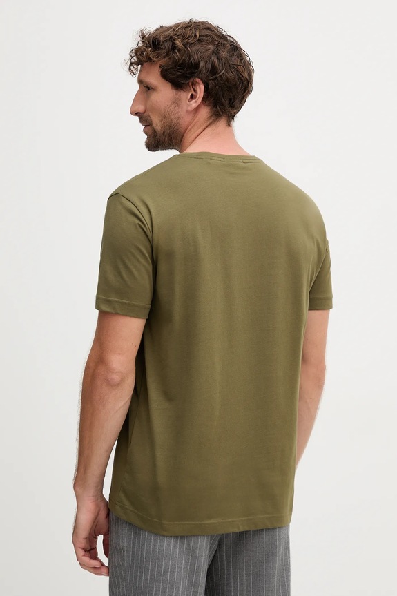 Odzież Gant T-shirt męski bawełniany 2003184 zielony