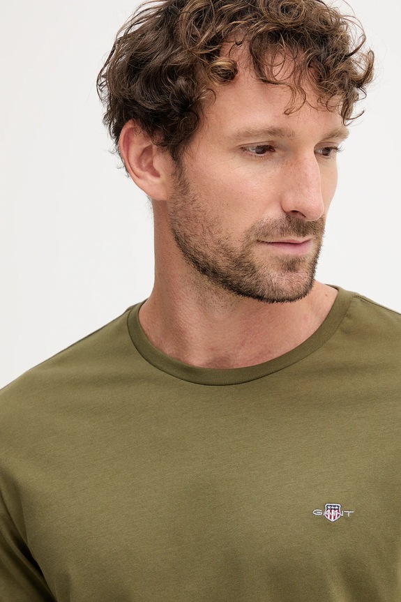 Gant T-shirt męski bawełniany zielony 2003184