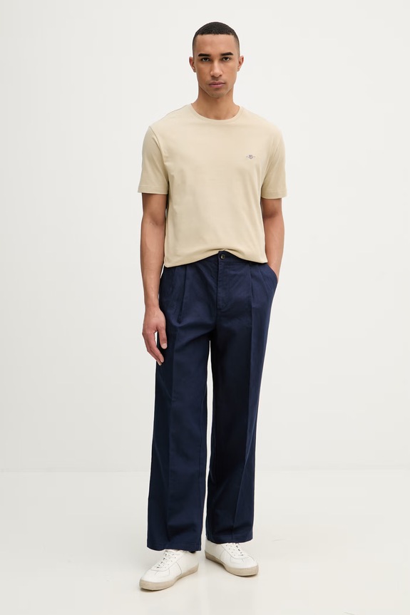 Gant T-shirt męski bawełniany 2003184 beżowy SS26