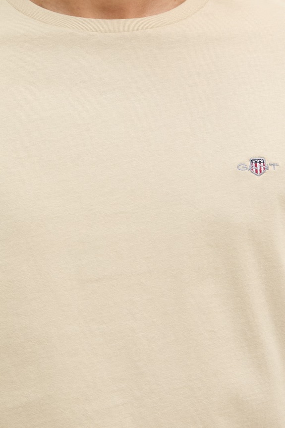 Gant T-shirt męski bawełniany 2003184 beżowy
