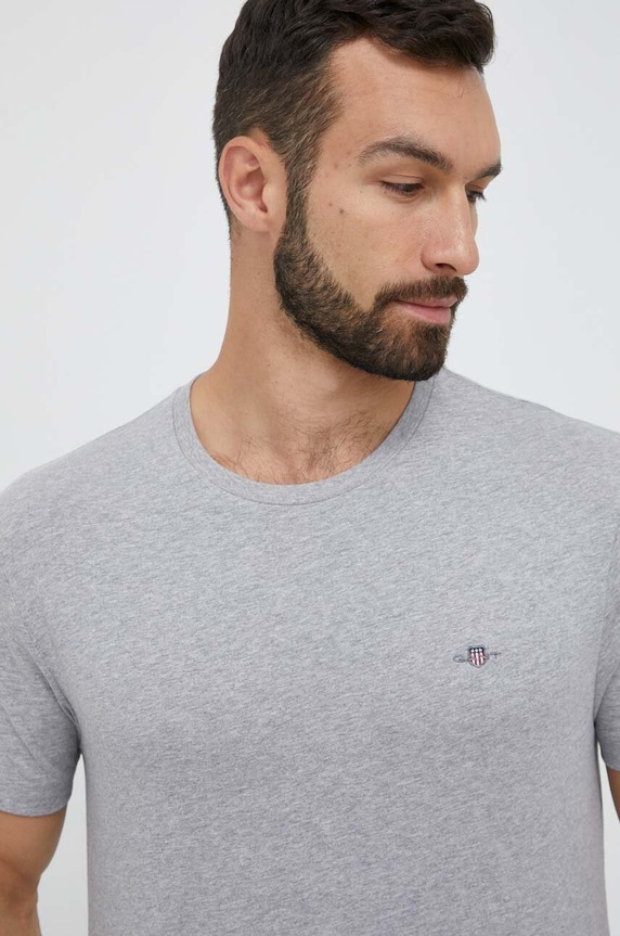 Gant T-shirt męski bawełniany bawełna szary 2003184
