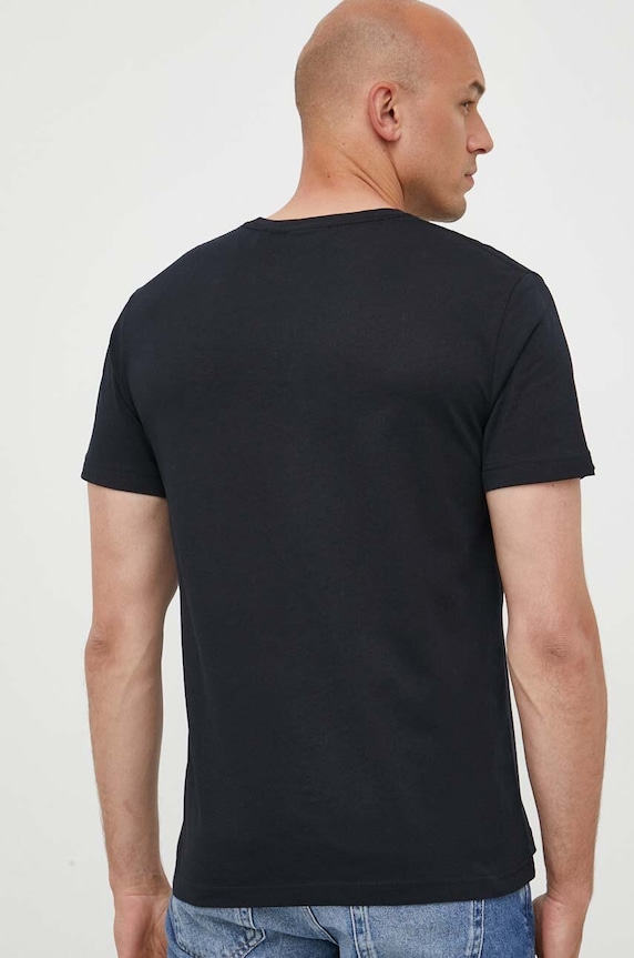 Odzież Gant T-shirt męski bawełniany 2003184 czarny