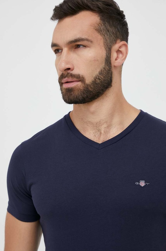 Îmbrăcăminte Gant tricou din bumbac 2003186 bleumarin