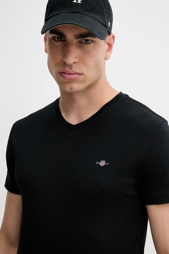 Gant pamut póló fekete 2003186