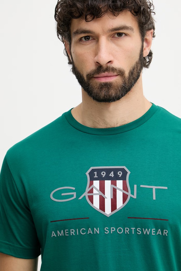 Gant t-shirt bawełniany zielony 2003199