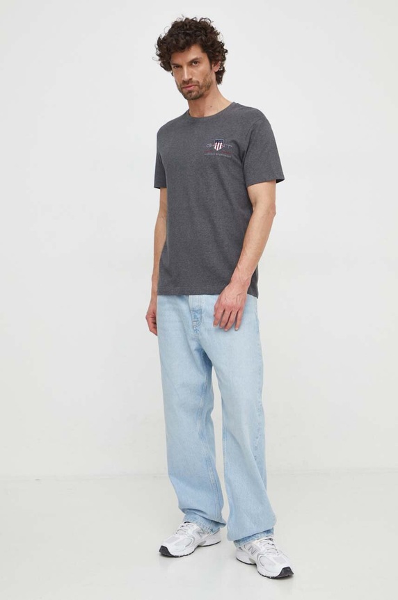 Gant t-shirt bawełniany 2067004 szary AW25