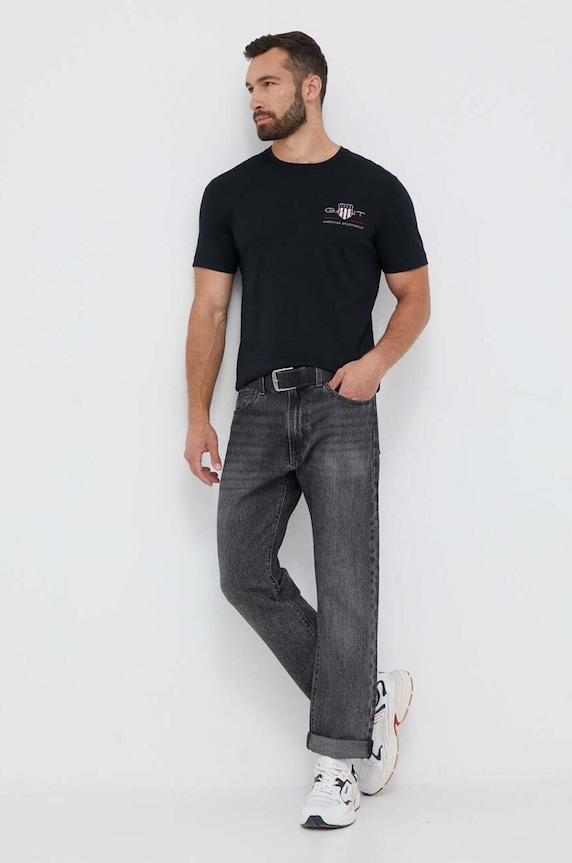Gant pamut póló 2067004 fekete AW25