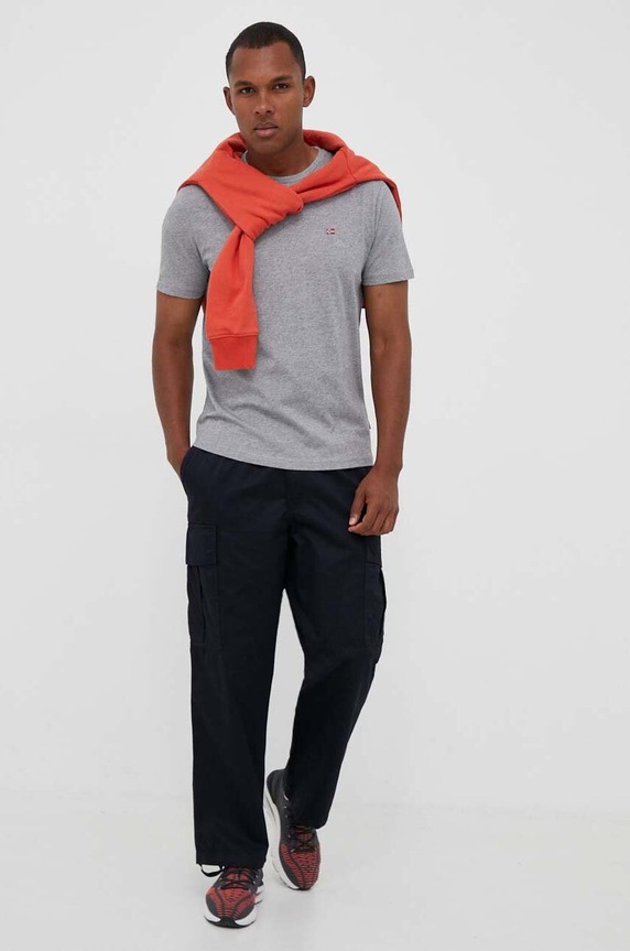 Napapijri pamut póló NP0A4H8D1601 szürke AW23