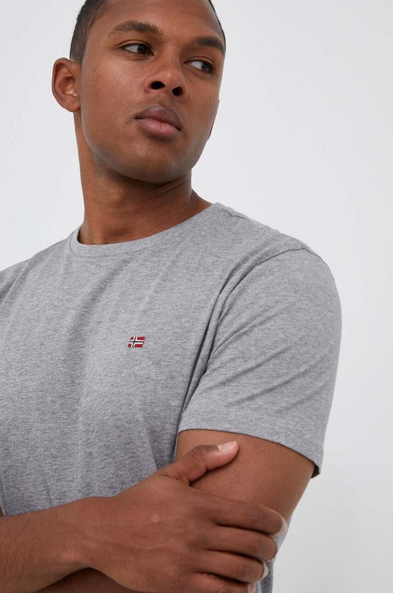 Napapijri pamut póló szürke NP0A4H8D1601