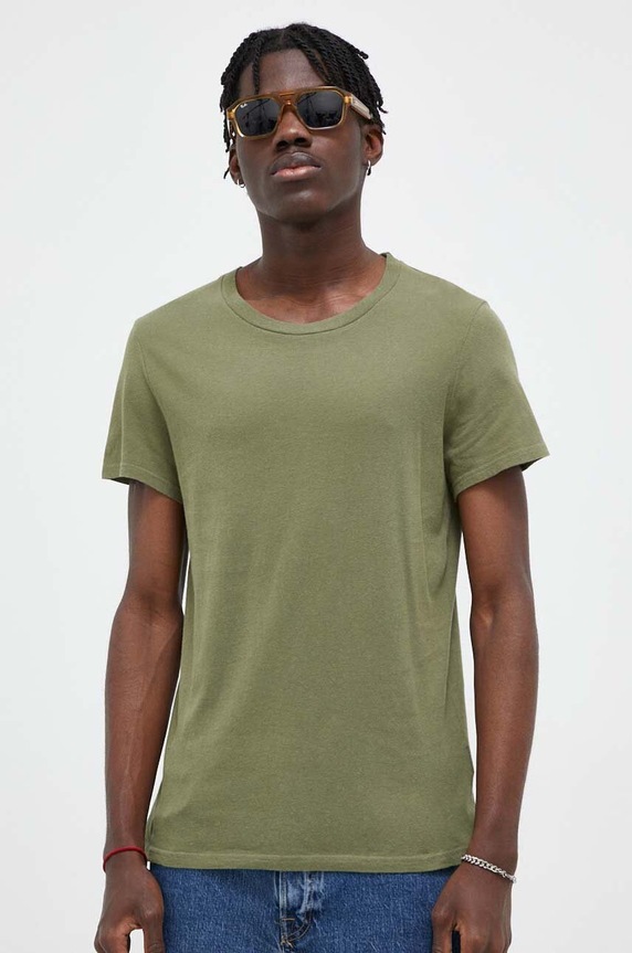 American Vintage pamut póló zöld MGAMI02AH23