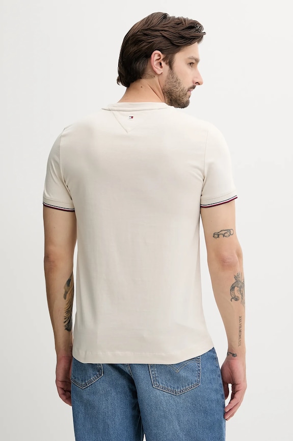 Tommy Hilfiger t-shirt bawełniany MW0MW32584 beżowy AW25