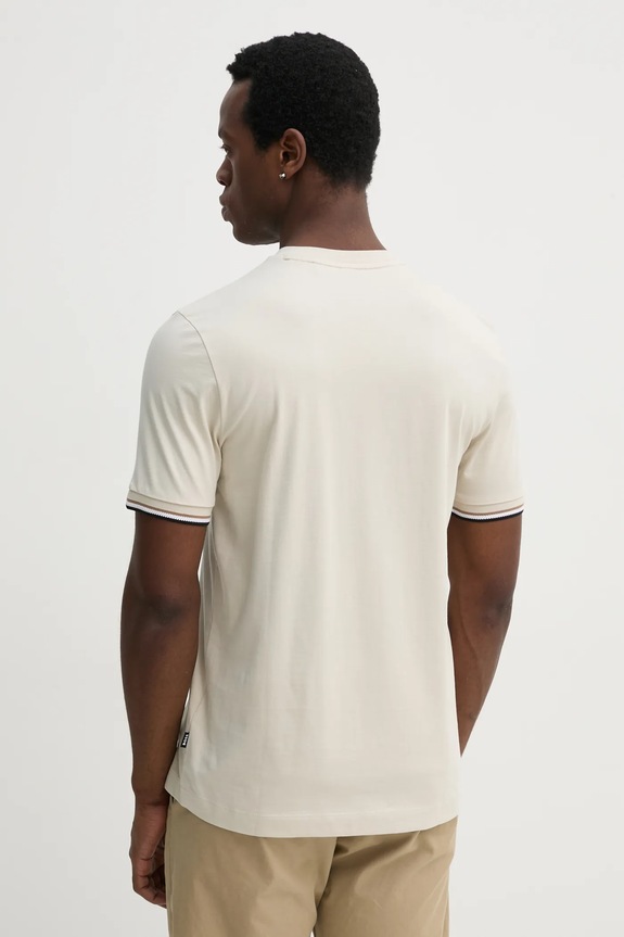 Ρούχα BOSS t-shirt basic Ανδρικό βαμβακερό Thompson 04 50501097 μπεζ