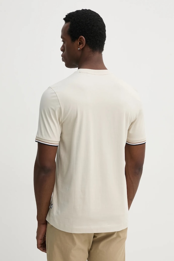 Ρούχα BOSS t-shirt basic Ανδρικό βαμβακερό Thompson 04 50501097 μπεζ