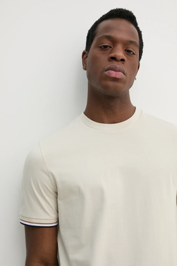 BOSS t-shirt basic Ανδρικό βαμβακερό Thompson 04 μπεζ 50501097