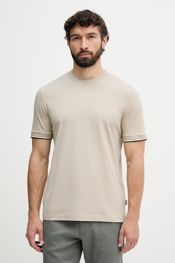 BOSS Basic t-shirt ανδρικό βαμβακερό Thompson 04 μπεζ 50501097