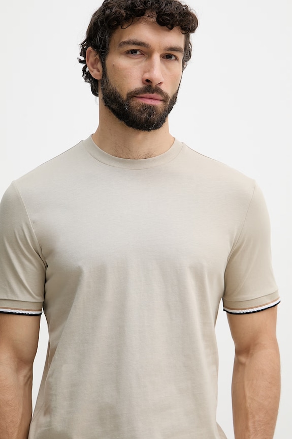 BOSS Basic t-shirt ανδρικό βαμβακερό Thompson 04 μπεζ 50501097