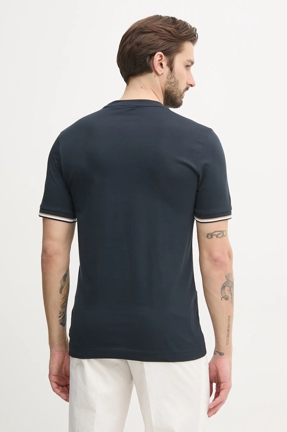 Îmbrăcăminte BOSS tricou basic bărbătesc din bumbac Thompson 04 50501097 bleumarin