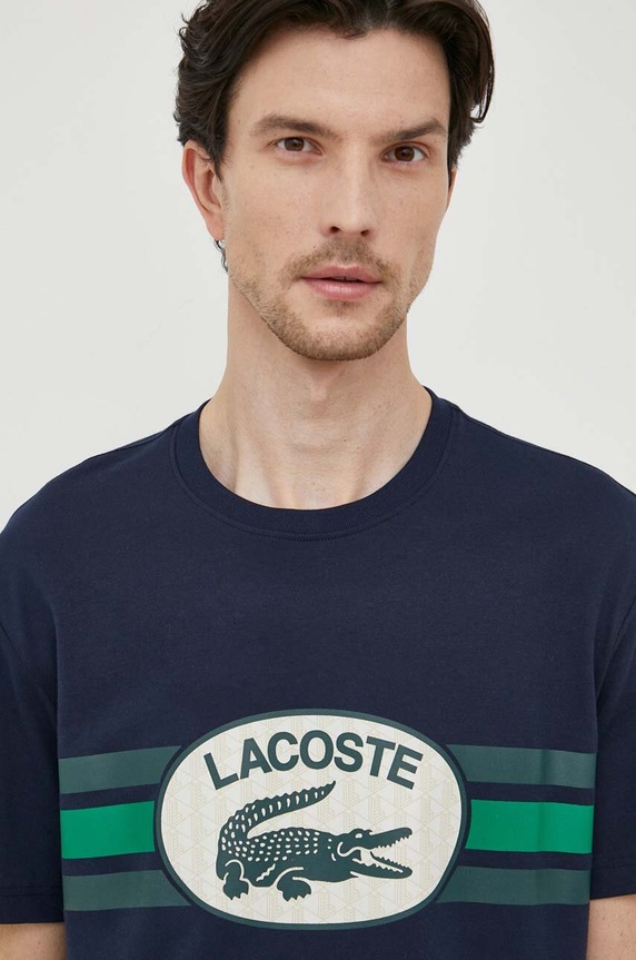 Lacoste pamut póló sötétkék TH1415