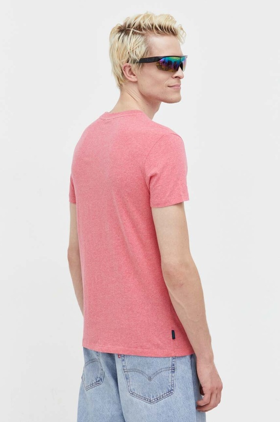 Дрехи Памучна тениска Superdry M1011245A.9VS розов