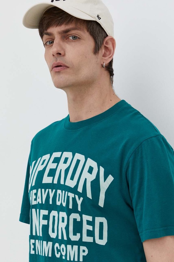 Superdry t-shirt bawełniany zielony M1011767B.VJ3