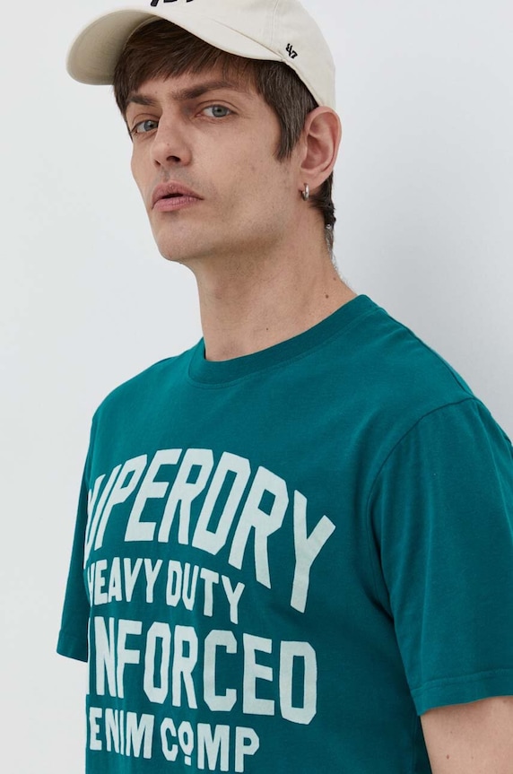 Superdry t-shirt bawełniany zielony M1011767B.VJ3