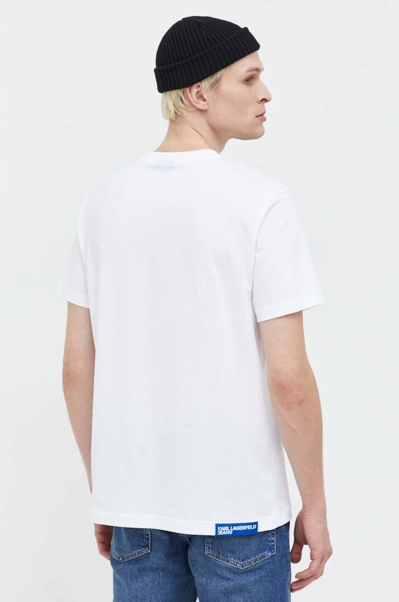 Дрехи Памучна тениска Karl Lagerfeld Jeans 236D1704 бял