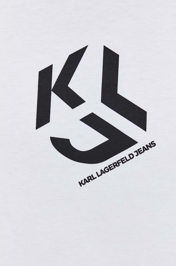 Памучна тениска Karl Lagerfeld Jeans 236D1704 бял
