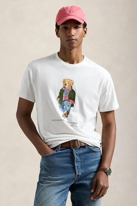 Polo Ralph Lauren t-shirt in cotone regolare bianco 710854497