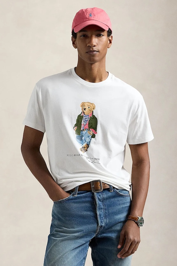Polo Ralph Lauren t-shirt in cotone regolare bianco 710854497