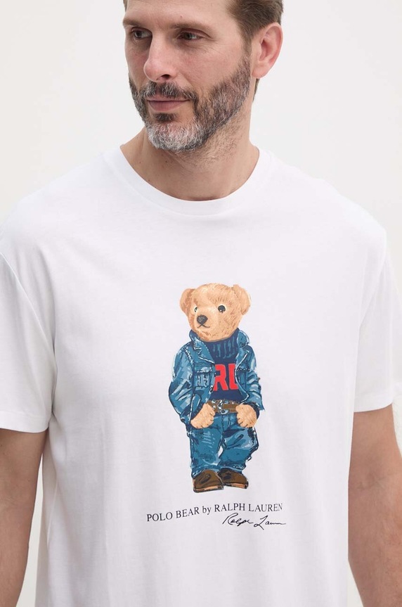 Pamučna majica Polo Ralph Lauren bež 710854497