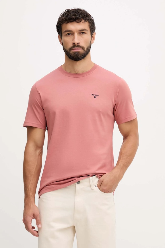 Barbour t-shirt bawełniany pomarańczowy MTS0331