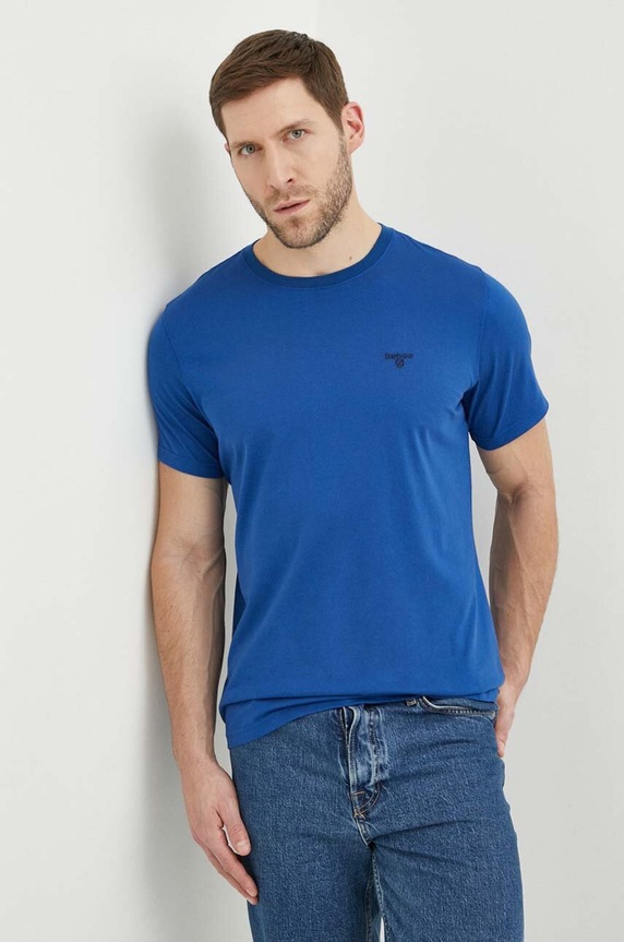 Barbour tricou din bumbac albastru MTS0331
