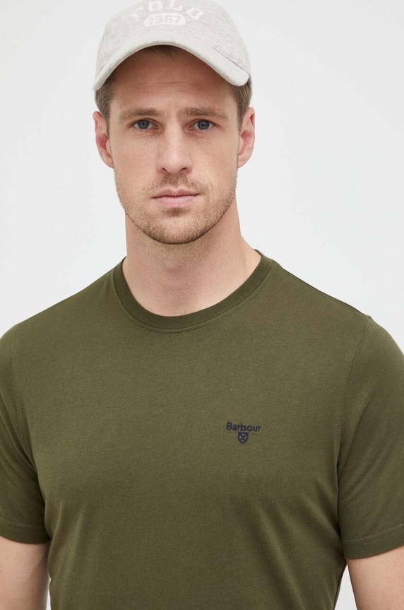 Barbour t-shirt bawełniany zielony MTS0331
