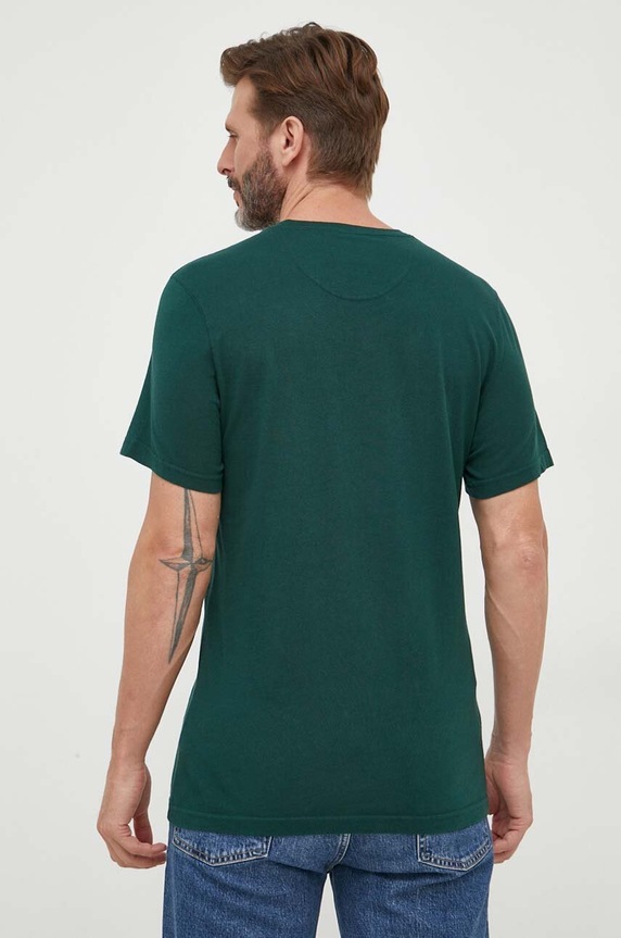 Odzież Barbour t-shirt bawełniany MTS0331 zielony